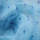 Blue Beige Chiffon Fabric Little Rose Floral Chiffon Fabric For Dresses, Garment, scarf f13