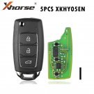 5x Xhorse XKHY05EN Universal Remote Key Wired For Hyundai 3 Buttons & VVDI Tool