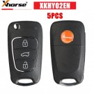 5x Xhorse XKHY02EN Wire Remote Key 3 Buttons For Hyundai Flip For VVDI Key Tool