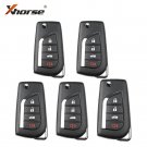 5pcs Xhorse XKTO10EN Wire Remote Key For Toyota Flip 4 Buttons English Version