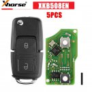 5pcs x Xhorse XKB508EN Universal Wire Remote Key Flip For B5 Style 2 Buttons