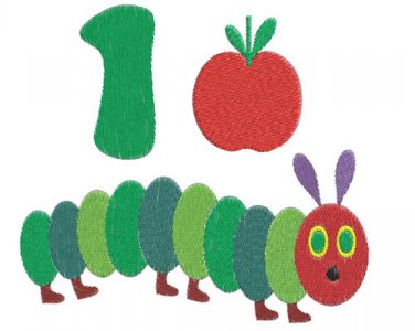 Caterpillar Embroidery Design Instant Download