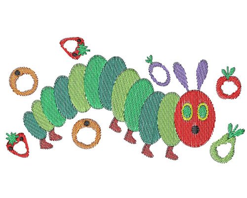 Caterpillar Embroidery Design Instant Download