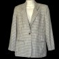 Burberrys Wool Blazer Jacket Black Tan White Size 4 S Small