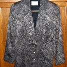 Dana Buchman Silver Gray Grey Paisley Blazer Jacket 8
