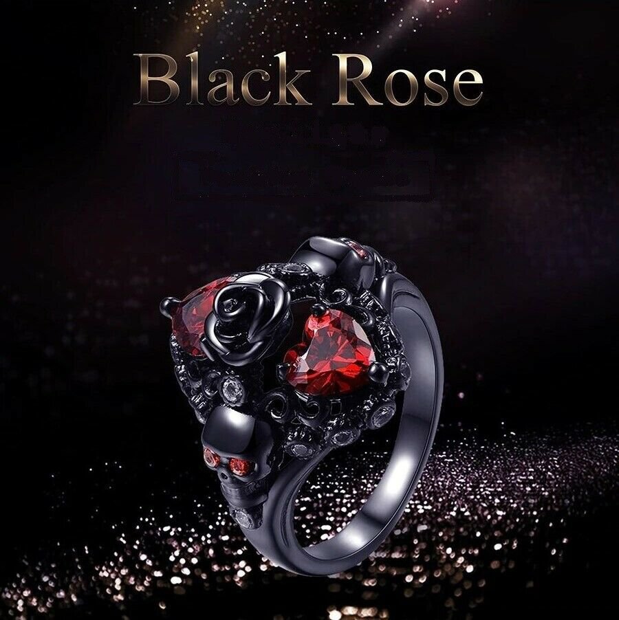 HAUNTED RING BLACK ROSE SKULL MALE FEMALE VAMPIRE SPIRIT METAPHISYCAL PSYCHIC PARANORMAL