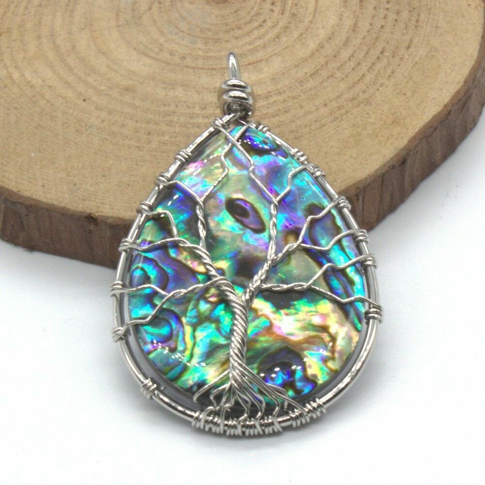 PENDANT Tree of Life ABALONE TOTAL PROTECTION REMOVE EVIL BLACK MAGIC SPELL CAST