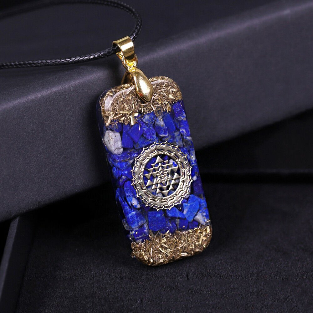 PENDANT LAPIS LAZULI ORGONE ENERGY CHAKRA HEALING SPIRITUAL RADIONICS MEDITATION