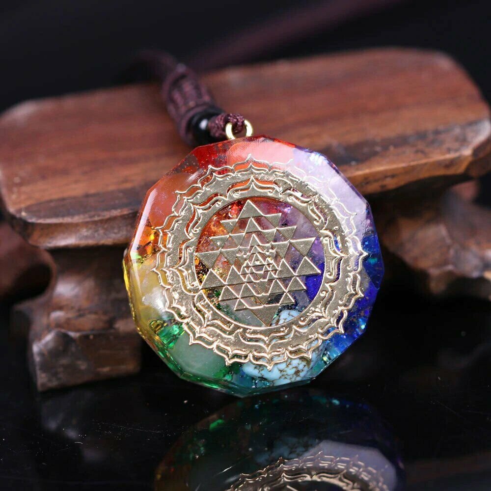 PENDANT ORGONE STONE ENERGY CHAKRA HEALING SPIRITUAL RADIONICS MEDITATION