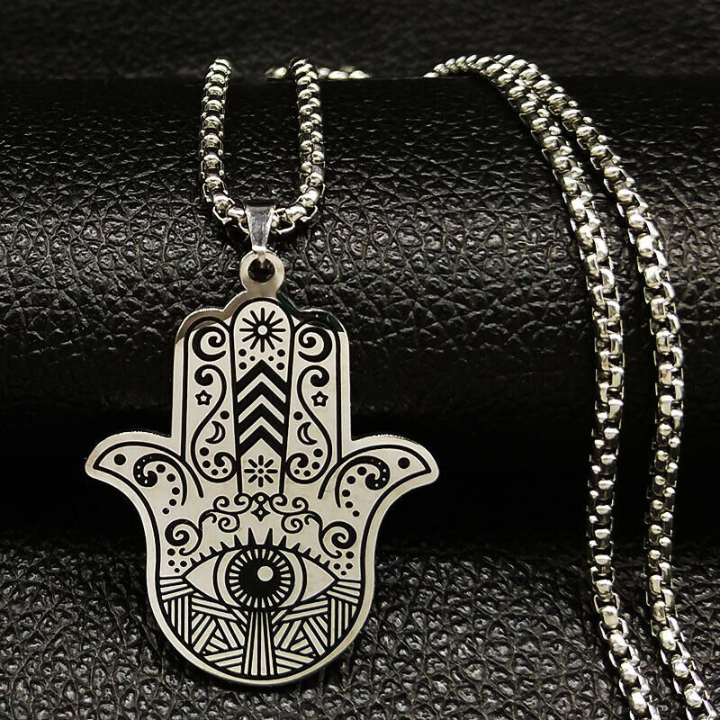 PENDANT MUSLIM KHAMSA EVIL EYE TOTAL PROTECTION BLACK MAGIC SPELL DEMON JINN