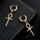 Earrings Zircon Ankh Cross Jesus talisman Total Protection Amulet Spell