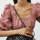 Pink Square Collar Top