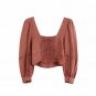 Pink Square Collar Top