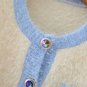 White Blue Gem Stone Sweater