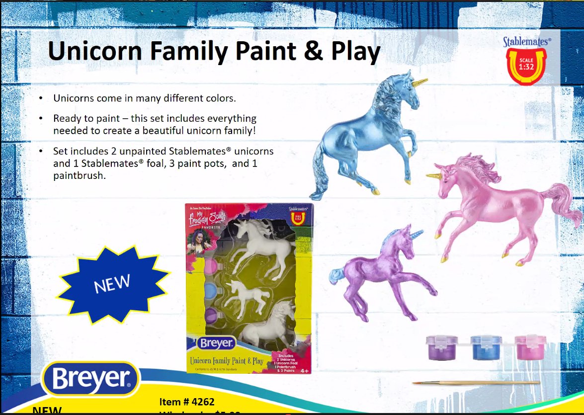 2021 BREYER STABLEMATE PRESELL UNICORN PAINT SET