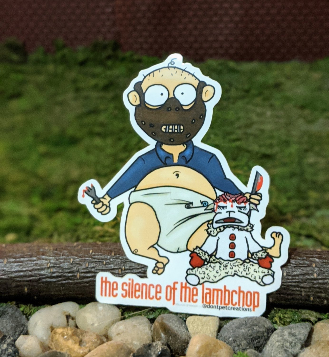 Silence Of The Lambchop STICKER Horror 3"x 2.5" Baby Hannibal The Cannibal, waterproof, glossy