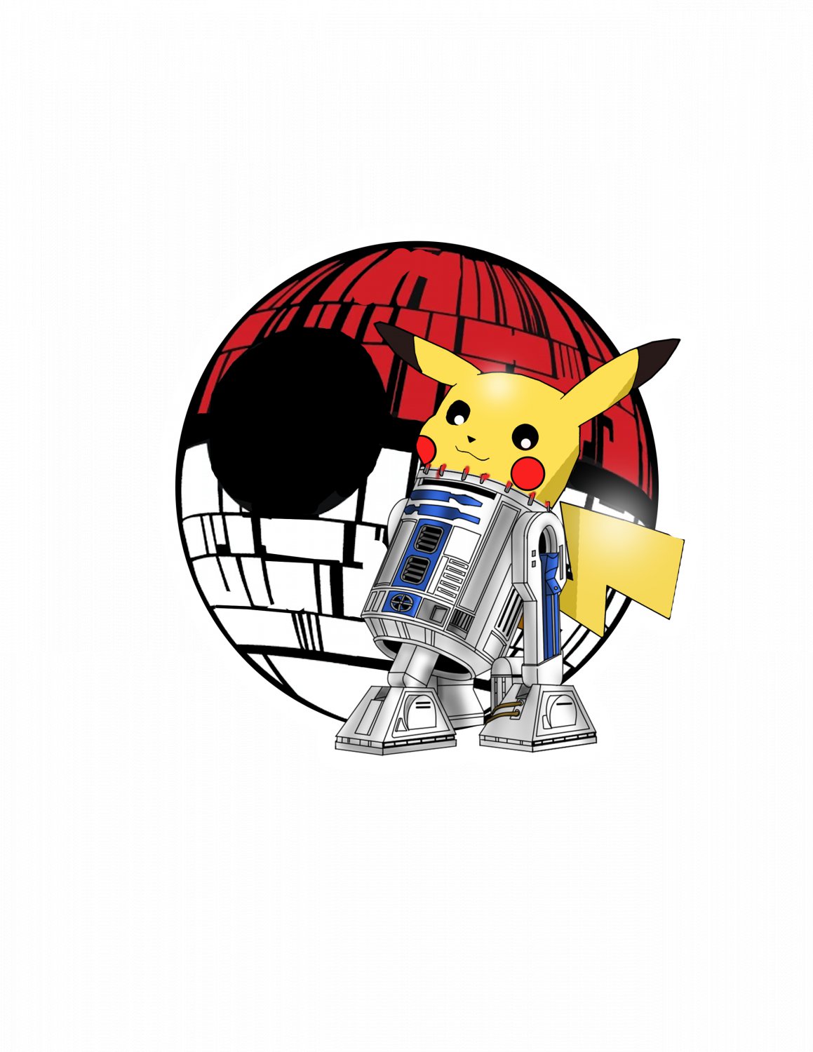 ABoMinaTioN #3 Artoo-Dee-Chu Star Wars Pokemon mashup parody STICKER 3" Die Cut, Glossy