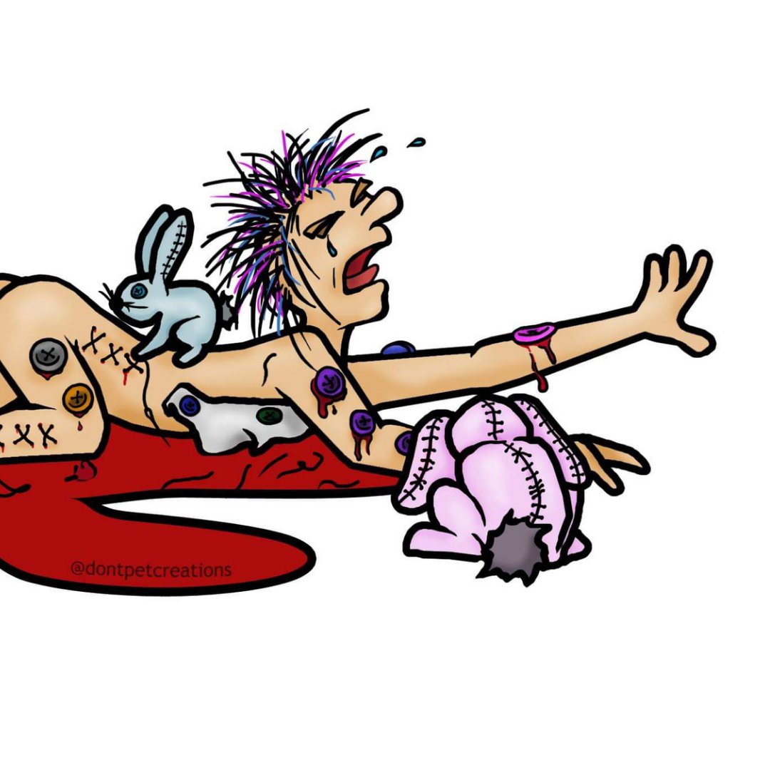 The Velveteen Nightmare STICKER 3" glossy, die cut