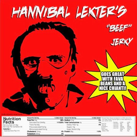 Hannibal Lekter's "Beef" Jerky STICKER 3"   Glossy