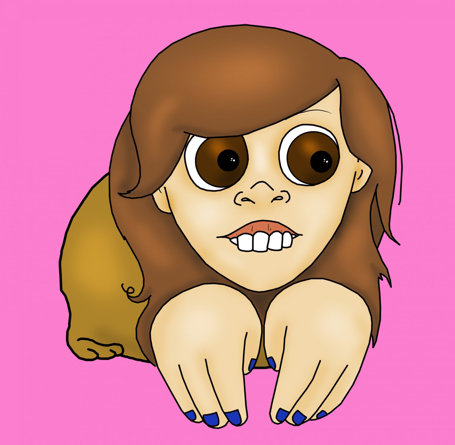 Hamster Girl STICKER 3" Glossy, Die Cut
