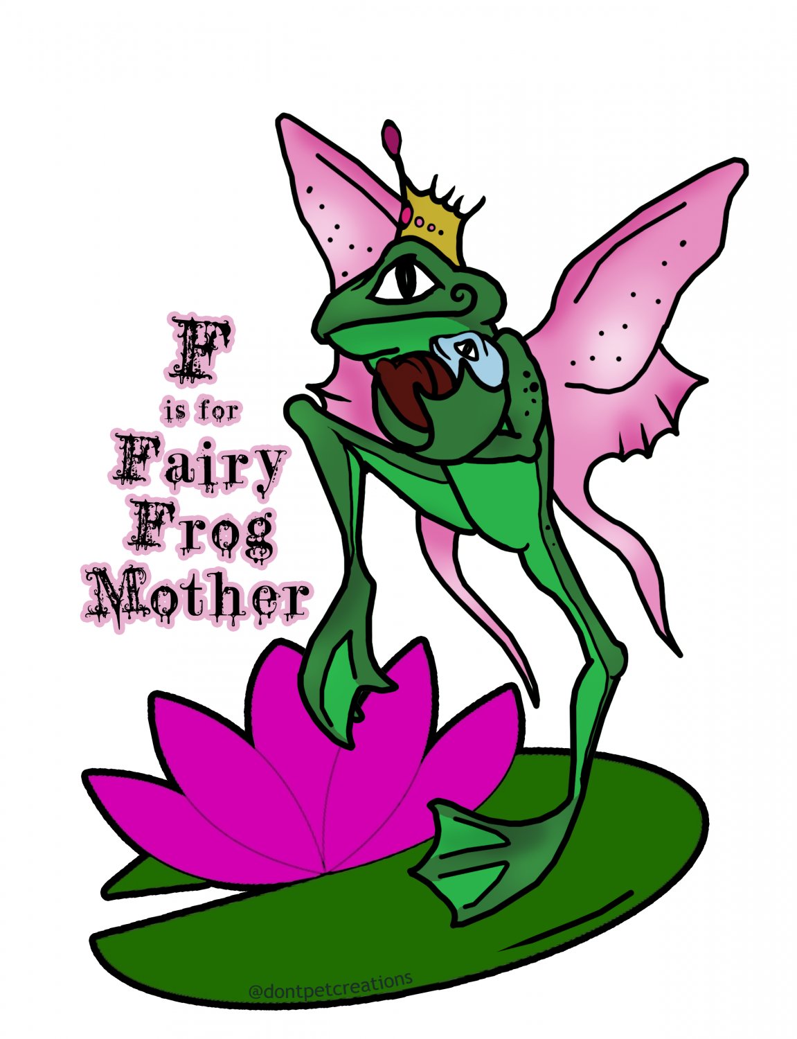 F is for Fairy Frogmother STICKER 3" Waterproof, Glossy, Die Cut