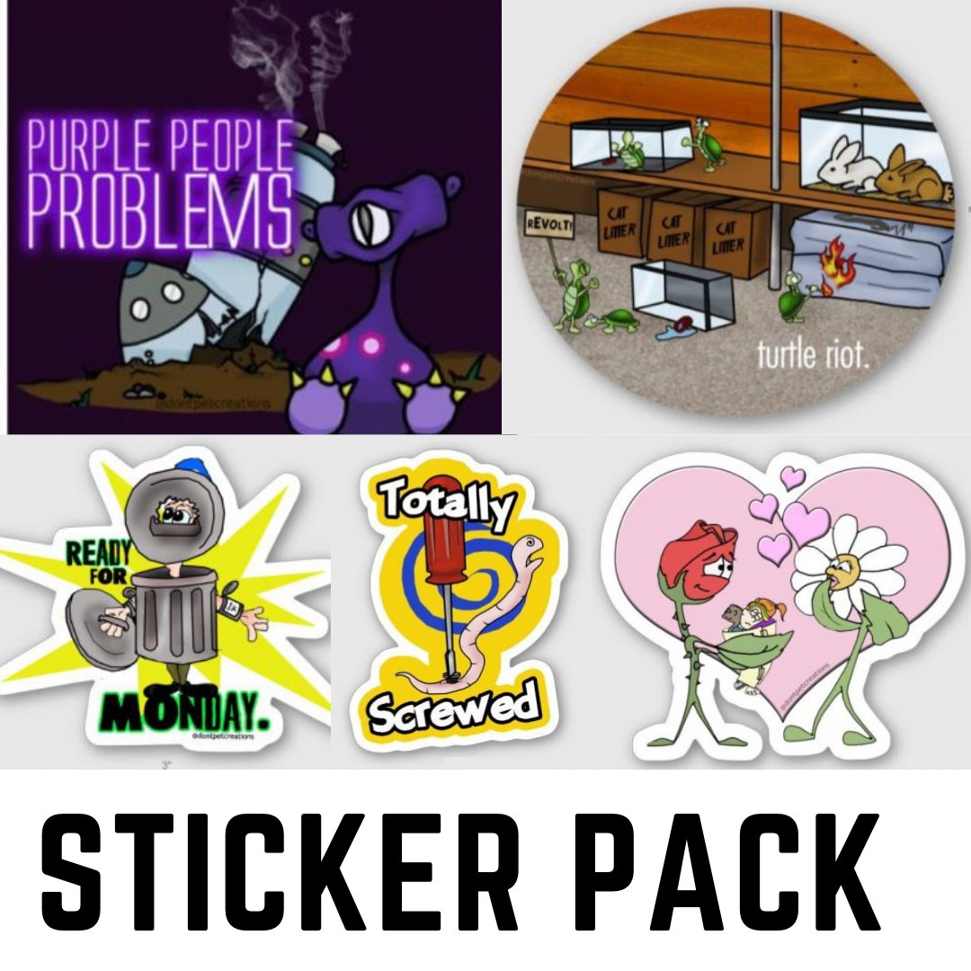 Funny Stickers Pack #2 - FIVE Sticker Pack