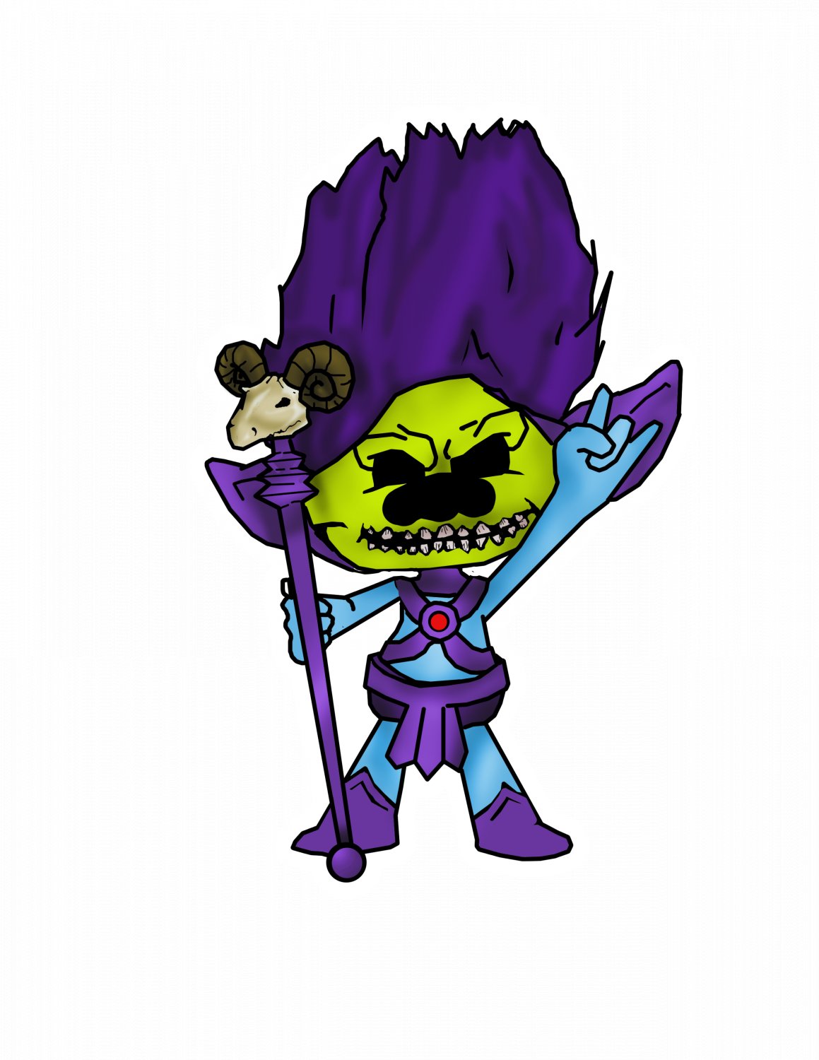 Skeletroll STICKER 3" Die Cut, Glossy (MOTU Skeletor Trolls parody)