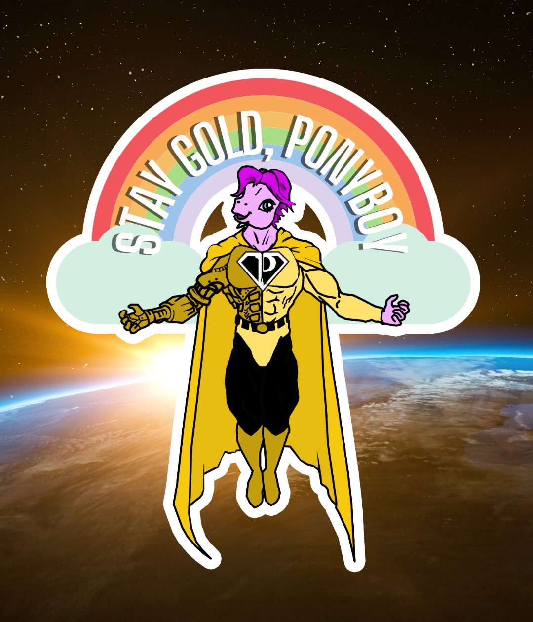 Ponyboy STICKER 3" Die Cut, Glossy (Stay Gold, Ponyboy)
