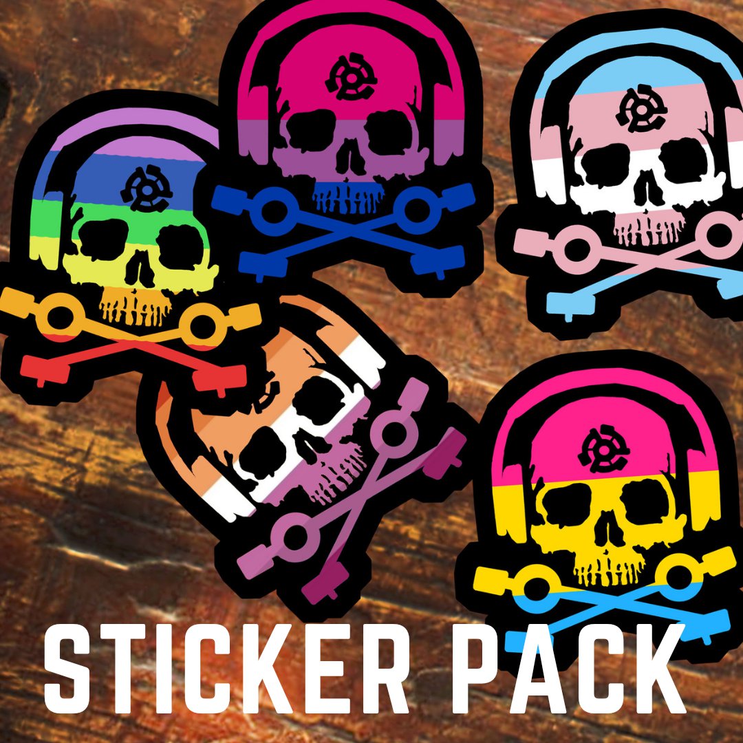 D.J. Skeleton PRIDE Pack - FIVE Sticker Pack
