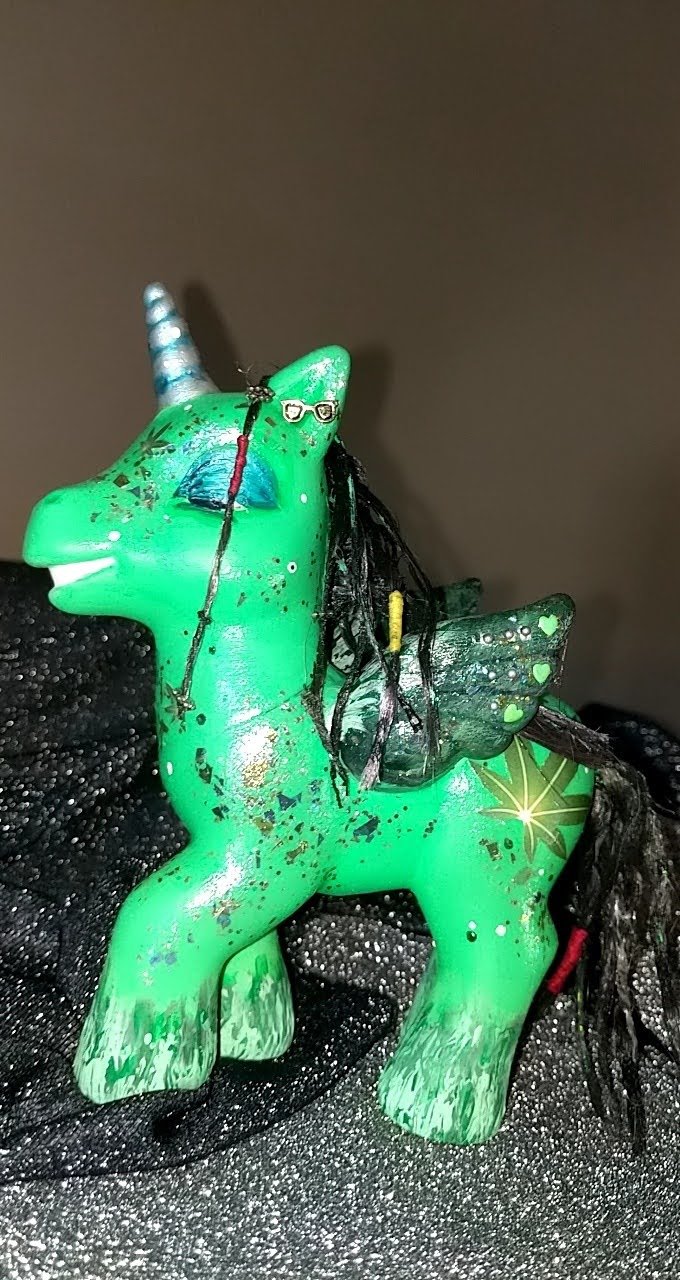 My Little Stony - Custom Hand-painted Pothead My Little Pony! Glows in Blacklight!