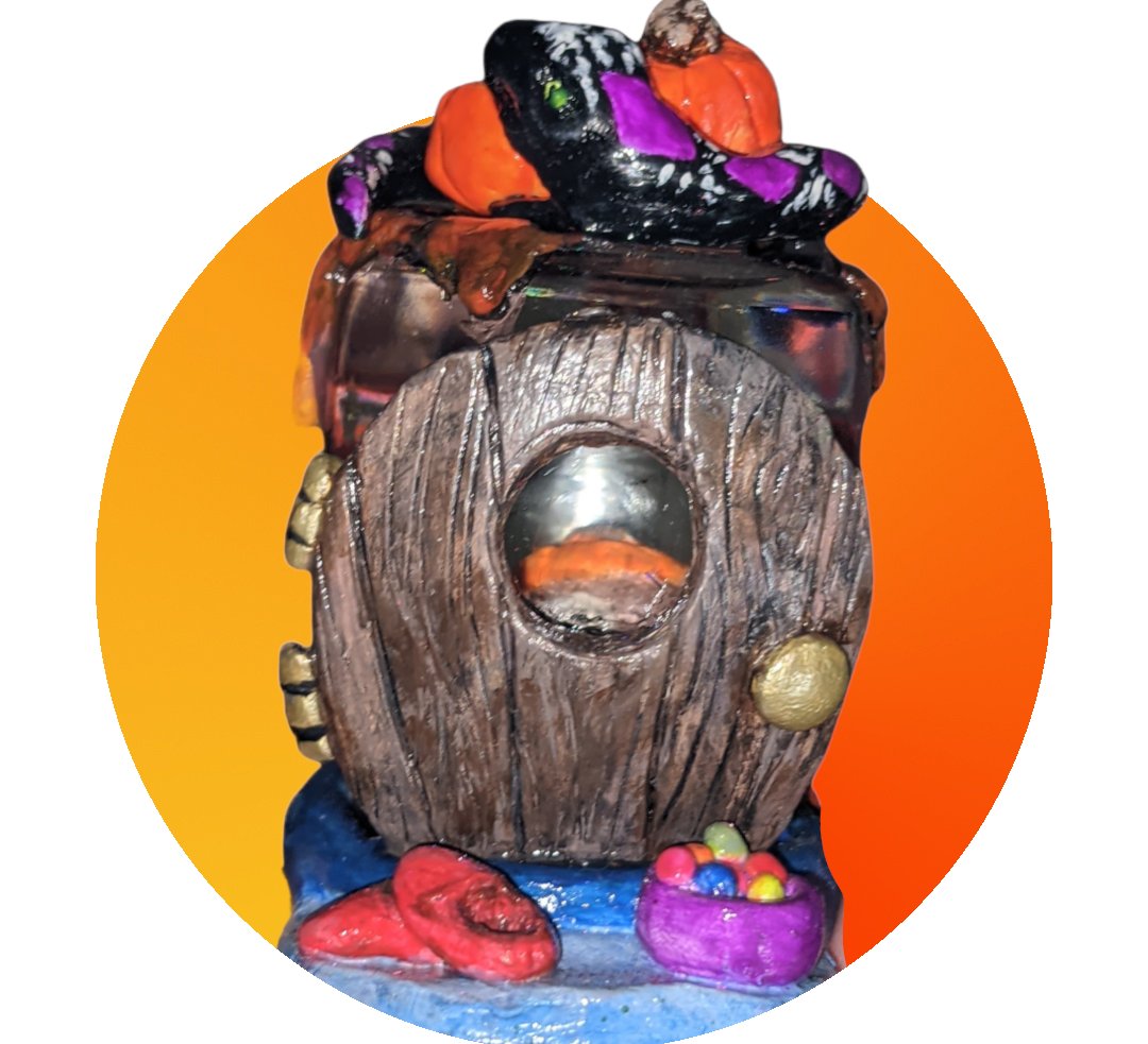Trick or Treat Snow Globe - Handmade Spooky Cute PUMPKIN Trick 'r Treater
