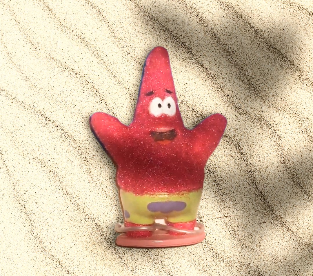 FLOCKED Patrick (Sponge Bob Square Pants Character Figurine) [Flocking Insane!]