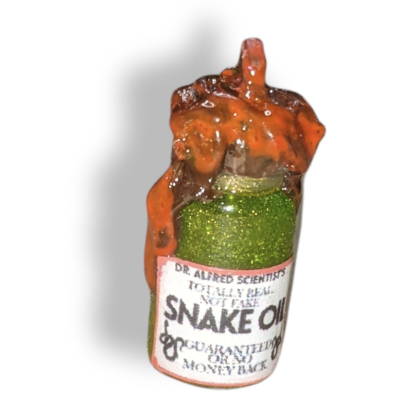 Snake Oil Shimmer Snow Globe style Pendant - GREEN