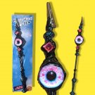 Magic Wand "Cigarette" Clip - Blue & Black with Pink Eye (Hand Made, Each Wand is Unique)