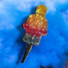 Lego Man "Cigarette" Clip - Gold, Pink & Blue Sparkles  (Hand Made, Each Clip is Unique)