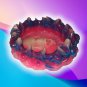 Glow in the Dark Skull Ashtray (Pink & Blue, Resin) Skeletons and fire