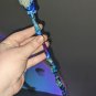Blue and purple 10.5" Magic Wand - Resin Coated (glow in the dark skull)