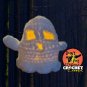 Adorably Angry Light-Up Crochet Ghost • 4" Handmade Amigurumi (LED light included) [D0013]