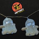 "Gossiping Ghosts" String Lights (15x 3½" Crochet Ghosts) • LED Lights Included [D0015]