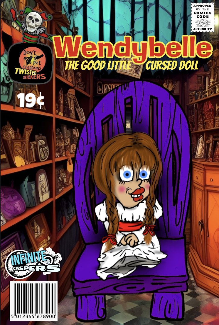Annabelle / Wendy the Good Little Witch Multiverse Mashup â�¢ Infinite Caspers â�¢ 3Â½" Sticker