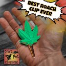 Pot Leaf Clip - SOLID GREEN - Best Roach Clip Ever