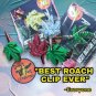 Pot Leaf Clip - Clear W/ PURPLE Chunky Glitter - Best Roach Clip Ever