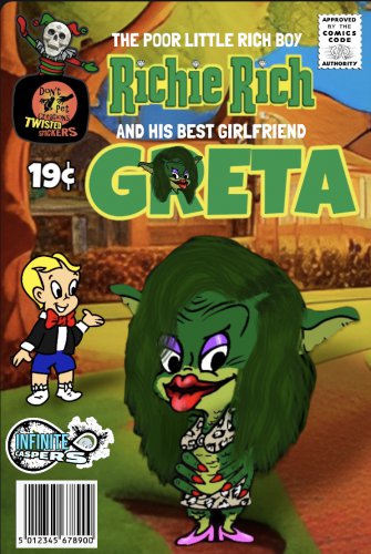 Richie Rich & Gloria / Greta Gremlin Multiverse Mashup &acirc;�&cent; Infinite Caspers &acirc;�&cent; 3&Acirc;&frac12;" Sticker