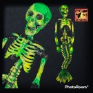 Mermaid Skeleton - UV Reactive Hand-Painted Plastic Decoration / Green & Yellow