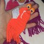 YIP YIP (Sesame Street Alien) Handmade Amigurumi Keychain - 6.5" Tall Collectible (Orange) [D]