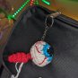 Eyeball Keychain with Dangling Vein - Handmade Crocheted Amigurumi, 4"