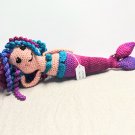 Nelly the Mermaid • 16" Handmade Amigurumi • Crocheted Plush with Curly Hair