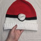 Pokemon Pokeball Hat - Large Crocheted Toque/Beanie, 10" Handmade Amigurumi