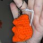 Neon ORANGE, Gummie Bear Keychain, Crochet Plush 2" - Handmade Amigurumi