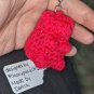 Pink & Sparkles, Gummie Bear Keychain, Crochet Plush 2" - Handmade Amigurumi
